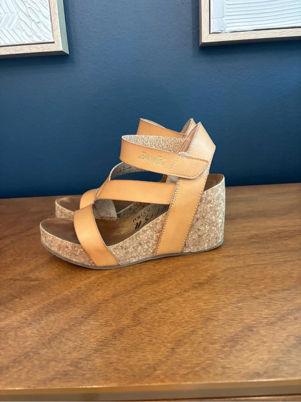 Women’s Tan Cork Platform Wedge Sandals